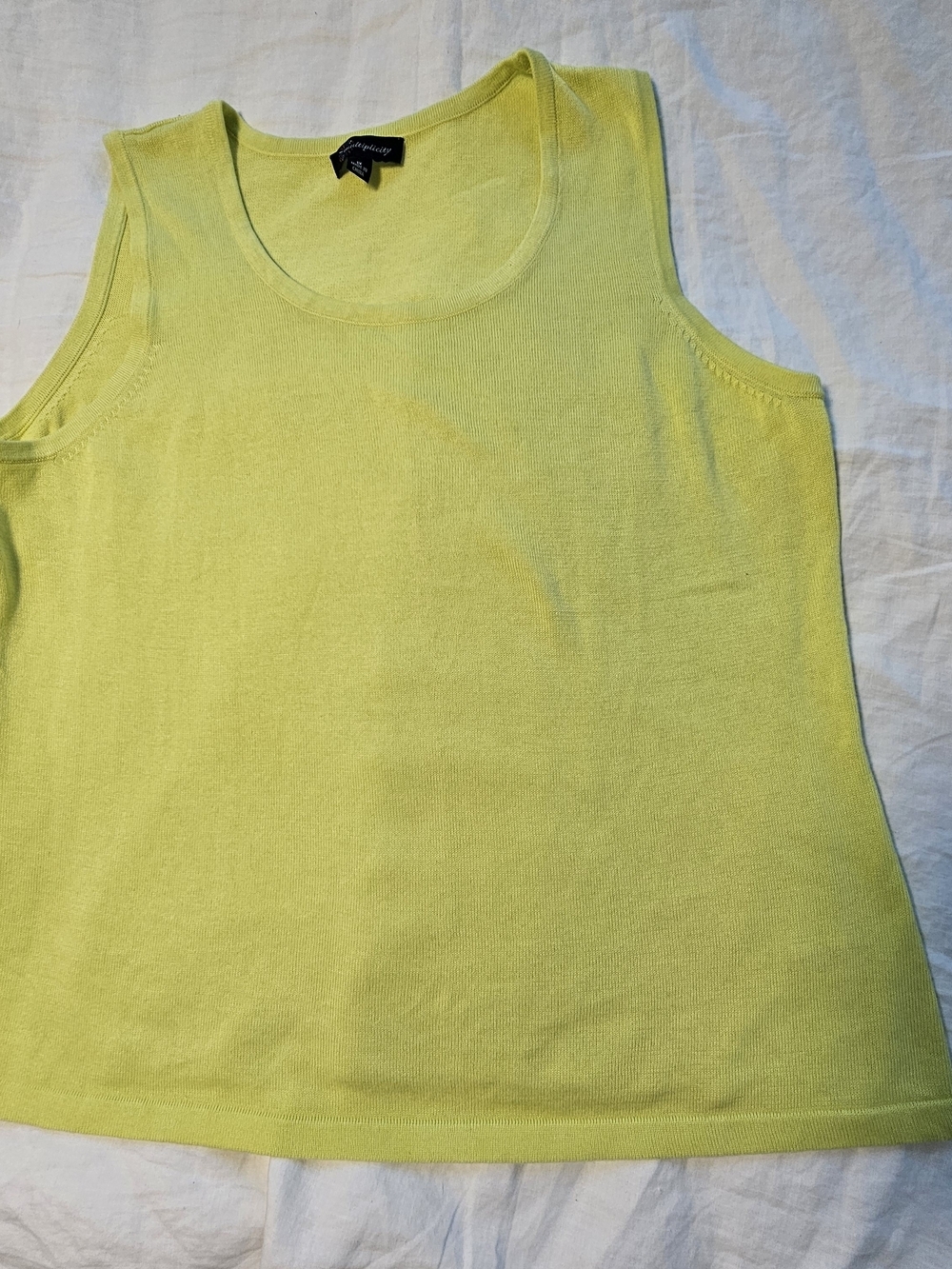 Chartreuse Yellow Sleeveless Tank Sweater Size XL